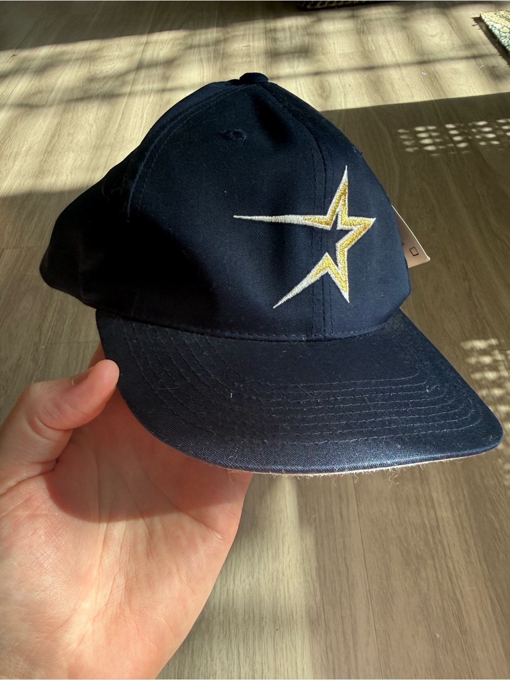 Vintage Houston Astros The Game Snapback Hat Navy Gold Star MLB NOS - Picture 2 of 3